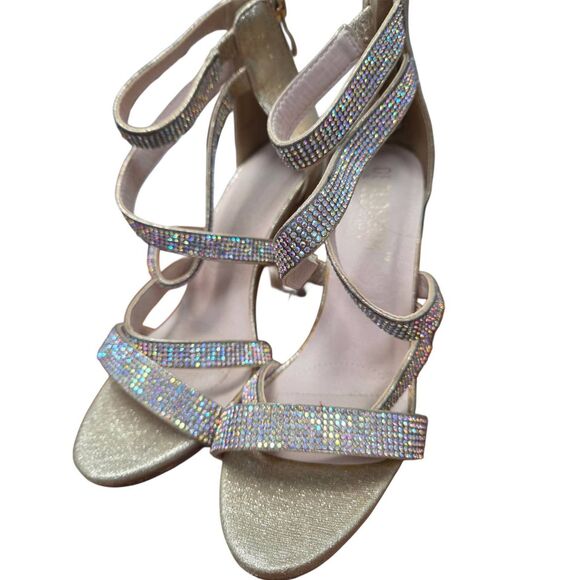 De Blossom Collection Gold Sparkle Formal Heels 5.5 - Picture 1 of 5